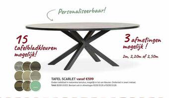 Crack Tafel Scarlet aanbieding