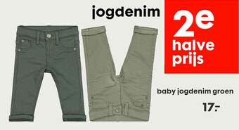 HEMA Baby Jogdenim Groen aanbieding