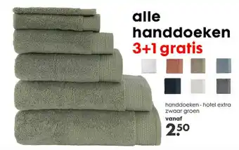 HEMA Alle Handdoeken 3+1 Gratis aanbieding