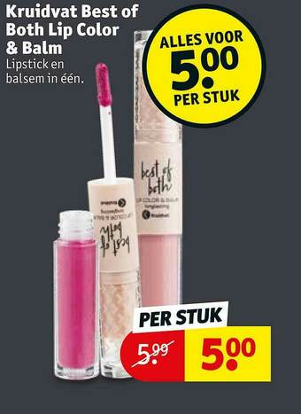 Kruidvat Kruidvat Best Of Both Lip Color & Balm aanbieding