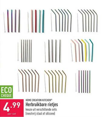 ALDI Herbruikbare Rietjes aanbieding