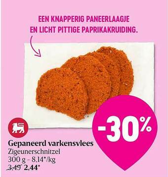 Delhaize Gepaneerd Varkensvlees Zigeunerschnitzel aanbieding