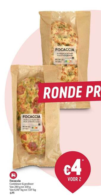 Delhaize Focaccia aanbieding