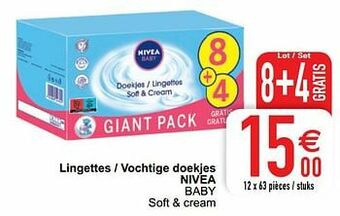 Lingettes - vochtige doekjes nivea baby
