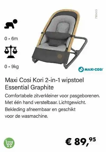 Multi bazar Maxi cosi kori 2-in-1 wipstoel essential graphite aanbieding