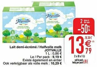 Cora Lait demi-écrémé - halfvolle melk joyvalle aanbieding