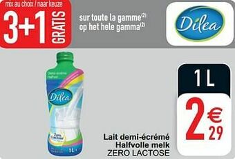 Cora Lait demi-écrémé halfvolle melk zero lactose aanbieding