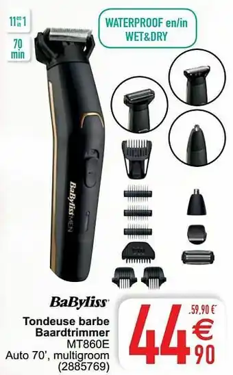 Cora Babyliss tondeuse barbe baardtrimmer mt860e aanbieding