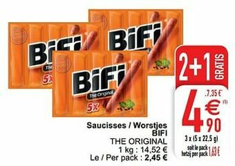 Cora Saucisses - worstjes bifi the original aanbieding