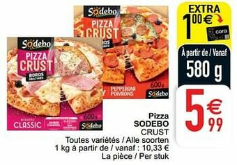 Cora Pizza sodebo crust aanbieding