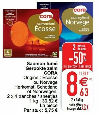 Cora Saumon fumé gerookte zalm cora aanbieding