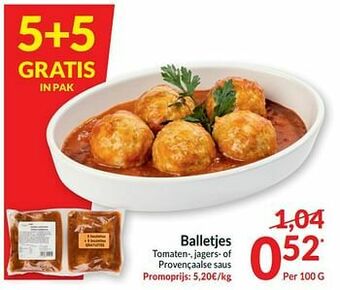 Intermarché Balletjes tomaten- jagers- of provençaalse saus aanbieding