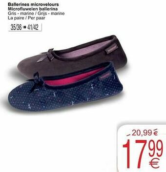 Cora Ballerines microvelours microfluwelen ballerina aanbieding