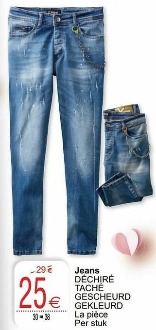 Cora Jeans déchiré taché gescheurd gekleurd aanbieding