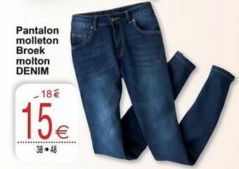 Cora Pantalon molleton broek molton denim aanbieding