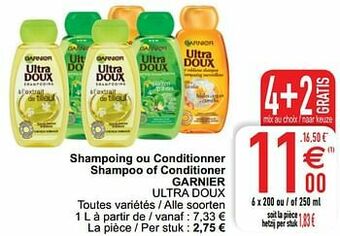 Cora Shampoing ou conditionner shampoo of conditioner garnier ultra doux aanbieding