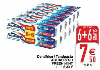 Cora Dentifrice - tandpasta aquafresh fresh mint aanbieding
