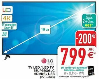 Cora Lg tv led - led tv 75up75006lc aanbieding