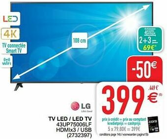 Cora Lg tv led - led tv 43up75006lf aanbieding
