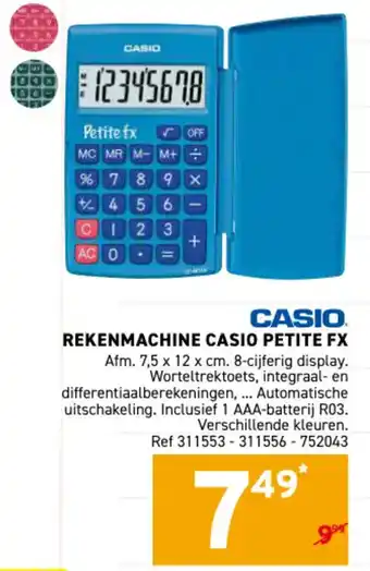 Trafic rekenmachine casio petite fx aanbieding