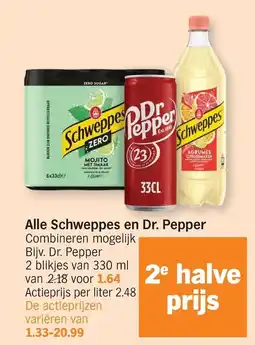 Albert Heijn Alle Schweppes en Dr. Pepper aanbieding