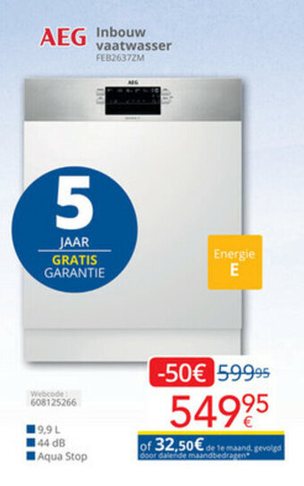 Eldi AEG Inbouw vaatwasser aanbieding