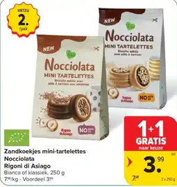 Carrefour Zandkoekjes mini-tartelettes Nocciolata aanbieding
