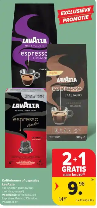 Koffiebonen of capsules LavAzza