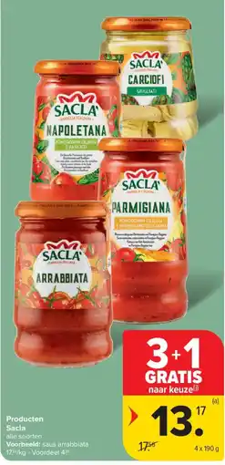 Carrefour Sacla saus aanbieding