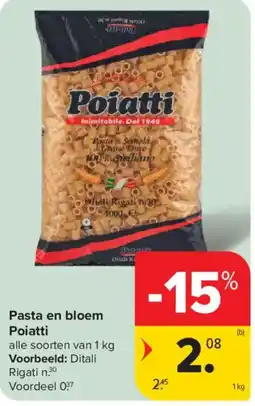 Carrefour Pasta en bloem Poiatti aanbieding