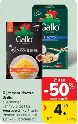Carrefour Rijst voor risotto Gallo aanbieding