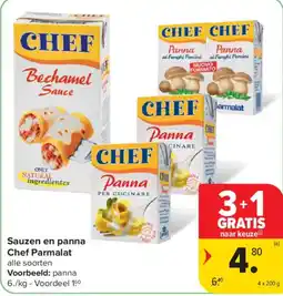 Carrefour Sauzen en panna Chef Parmalat aanbieding
