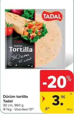 Carrefour Dürüm tortilla Tadal aanbieding
