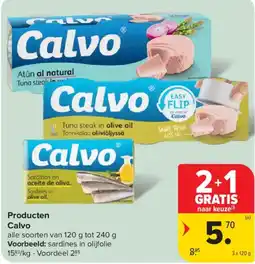 Carrefour Calvo sardines in oliefolie aanbieding