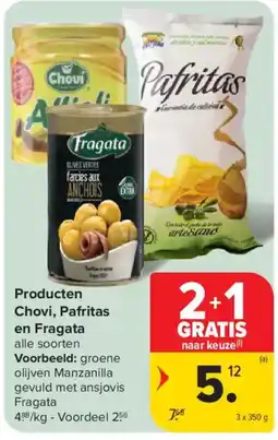 Carrefour Producten Chovi, Pafritias en Fragata aanbieding