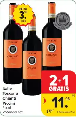 Carrefour Italië Toscane Chianti Piccini Rood aanbieding
