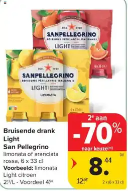 Carrefour Bruisende drank Light San Pellegrino aanbieding