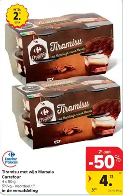 Carrefour Tiramisu met wijn Marsala aanbieding