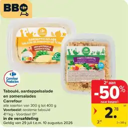 Carrefour Taboulé, aardappelsalade en zomersalades aanbieding