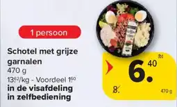 Carrefour Schotel met grijze garnalen aanbieding