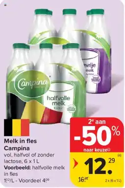 Carrefour Melk in fles Campina aanbieding