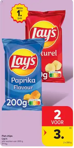 Carrefour Flat chips Lay's aanbieding