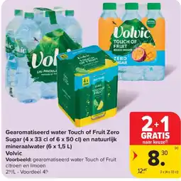 Carrefour Gearomatiseerd water Touch of Fruit Zero Sugar aanbieding