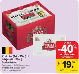 Carrefour Krat bier of blikjes Stella Artois aanbieding