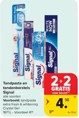 Carrefour Tandpasta en tandenborstels Signal aanbieding