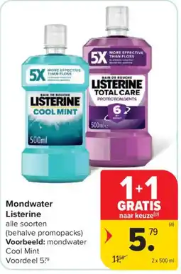 Carrefour Mondwater Listerine aanbieding