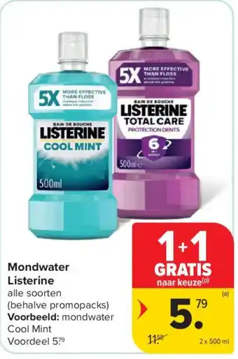 Carrefour Mondwater Listerine aanbieding