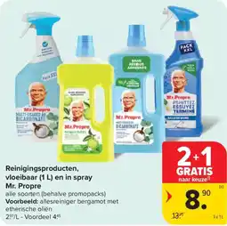 Carrefour Reinigingsproducten, vloeibaar en in spray Mr. Propre aanbieding