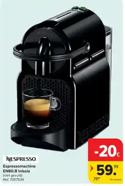 Carrefour Nespresso espressomachine en80.b inissia aanbieding