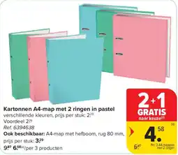 Carrefour Kartonnen A4-map met 2 ringen aanbieding